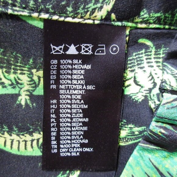 NWT H&M x Versace Palm Pleated Mini in Crocodile Palm Print Silk A-Line Skirt 6 - Picture 5 of 8